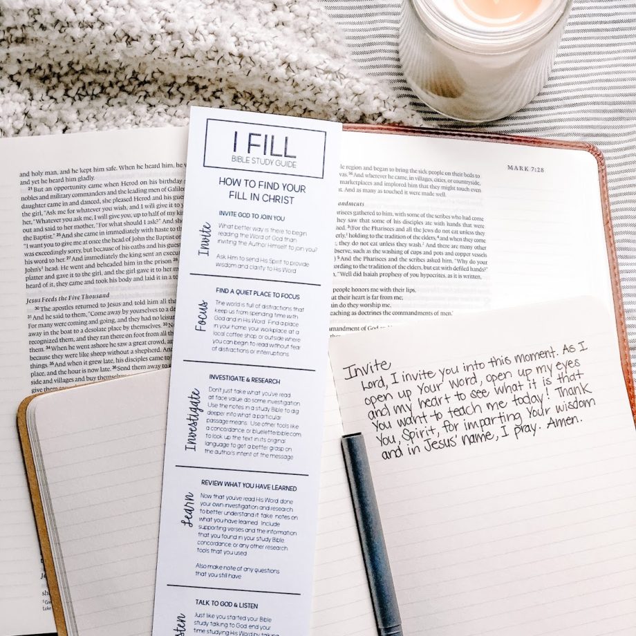 I FILL - 5 Step Bible Study Guide: How to Find Your Fill in Christ | Intentionalfilling.com