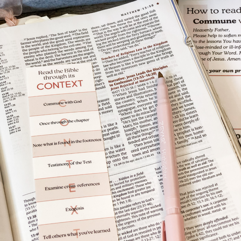 CONTEXT Bookmark | Intentionalfilling.com
