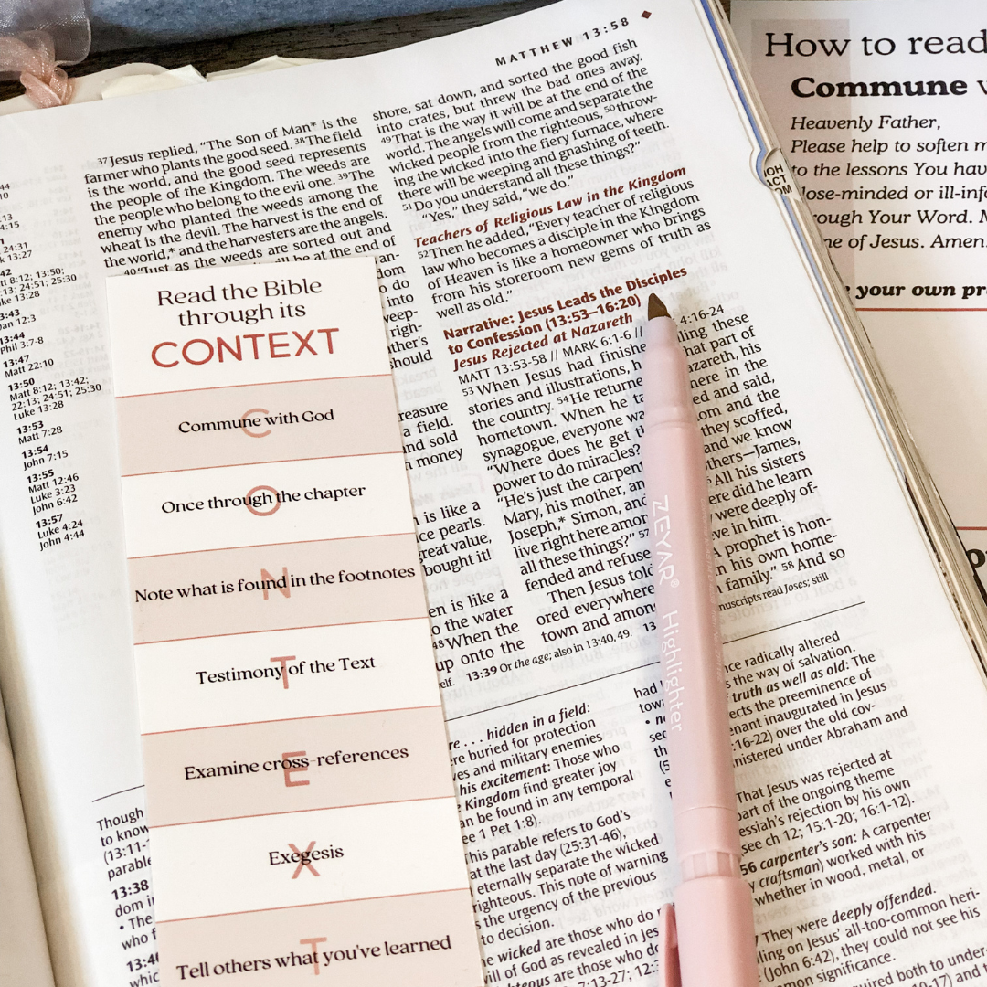 CONTEXT Bookmark | Intentionalfilling.com