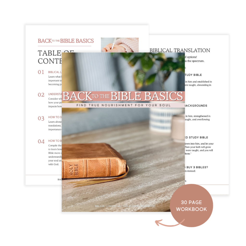 Back to the Bible Basics Workbook | Intentionalfilling.com